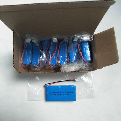 satın al LP703450 Hava veya deniz taşımacılığı için 3.7V 2400mAh Lityum polimer şarj edilebilir pil online manufacture