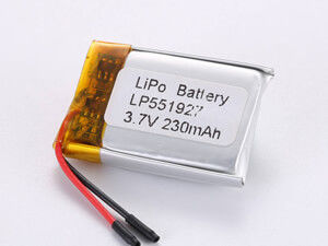 satın al Endüstriyel ve Ticari 3.7V 230MAH 500 Dönüm Kısa devre koruması ile Lityum polimer şarj edilebilir pil LP551927 online manufacture