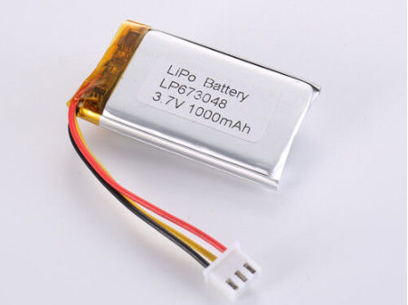 satın al LP673048 3.7V 1000MAH li-ion pil üreticileri 3.7V 1C Elektronik Cihazlar için Gümüş Lityum Polimer Pil online manufacture