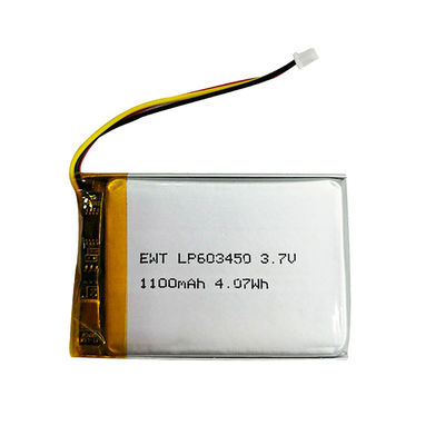 Siyah Lityum Polimer Pil 3.7v 1100mah Şarj edilebilir Lipo Pil Paketi