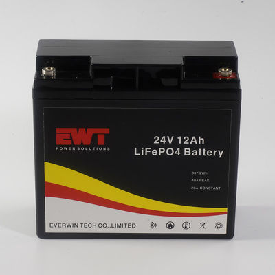 Yeniden şarj edilebilir LFP LifePo4 Pil Paketi 24V 12AH UPS Güneş Sistemi için