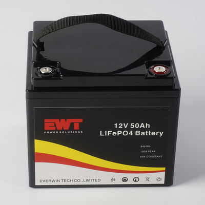 Güneş Sistemi için 12V 50AH LiFePO4 Pil Paketi Siyah veya Beyaz ABS Kasa Rengi