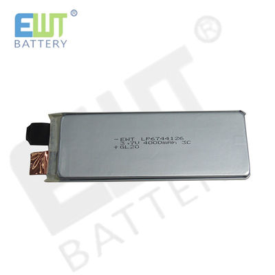 A Sınıf Lityum Polimer Pil LP6744126 3.7V 4000mAh 3C 1 Ay boyunca Serbestleme Koruma Güvenlik Özellikleri