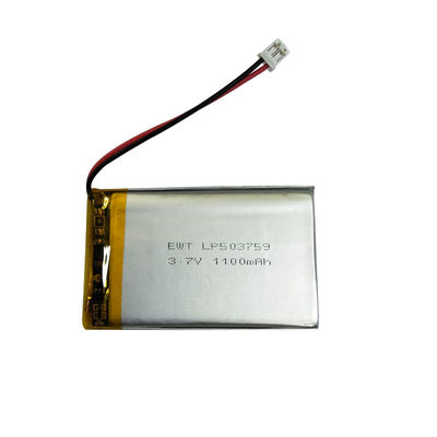 Gümüş Lityum polimer şarj edilebilir pil LP503759 3.7V 1100mAh uzun süreli performans için