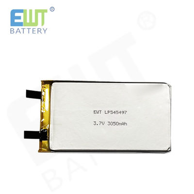 Aşırı şarj koruması ve PCB güvenlik özellikleri ile Lityum polimer pil LP545497 3.7V 3050mAh
