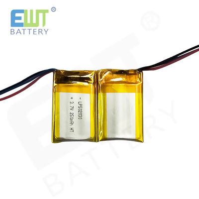4.2V Şarj Kesme Voltajı ve Poş Hücreleri LP502030 ile Li-Poly Pil 3.7V 250mAh