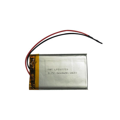 LP503759 1.C maksimum şarj akımı ile 3.7V 1200mAh Li-Polimer Güç Hücresi