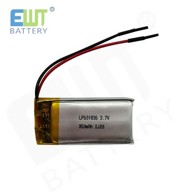 LP601836 3.7V 350mAh Lityum Polimer Pil 1S1P Dayanıklı Hava veya Deniz Taşımacılığı için
