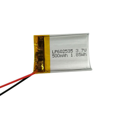 LP602535 3.7V 500mAh Lityum Polimer Pil IEC62133 Sertifikasyonu ve İçeriği Akım 1C