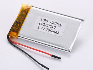 LP302540 3.7V 260MAH Yüksek Hızlılık Tipi Lityum Polimer Pil Çevre Etkisi Zehirli Malzemeler İçerir 12 Ay Garantisi