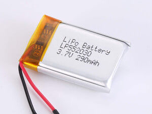500 Dönem Dönem Ömrü Prismatik LP552030 3.7V 290MAH Drone için Lityum Polimer Pil -10C -65C
