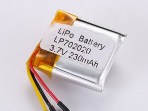 LP702020 3.7V 230MAH Pcm -10C -65C depolama tipi ile Lityum Polimer Pil
