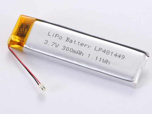 LP481449 3.7V 300MAH JST Serbestleme Bağlantısı Profesyonel Uygulamalar için Yüksek Kapasiteli LiPo Paketi -20-45 derece Selsüs