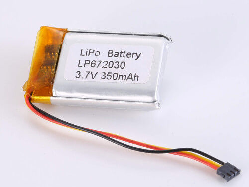 3.7V 350MAH 500-1000 döngü Lityum Polimer Pil -20 ila 60 derece Selsüs boşaltma sıcaklığı