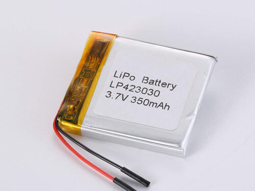 LP423030 3.7V 350MAH Yeniden şarj edilebilir cihazlar için uzun ömürlü Lityum Polimer Pil -20-45 derece Selsüs