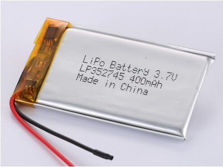 UN38.3 Sertifikalı LP352745 Hızlı 2 Saat Şarj ve Genişletilmiş 4-6 Saat Şarj için 3.7V 400MAH Lityum Polimer Pil
