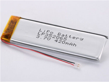LP352065 3.7V 420MAH 50mm kırmızı ve siyah telli Lityum polimer pil ROHS sertifikalı 12 aylık garanti