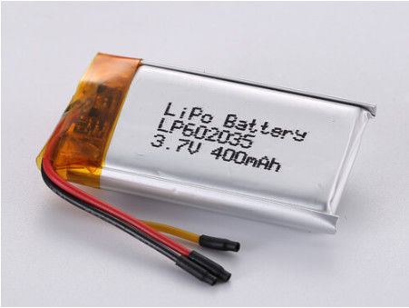 LP602035 3.7V 400MAH Düşük Sıcaklıklı Li-po Pil Lityum Kobalt Oksitleri Gümüş Folye Şeffaf Pvc Örnek