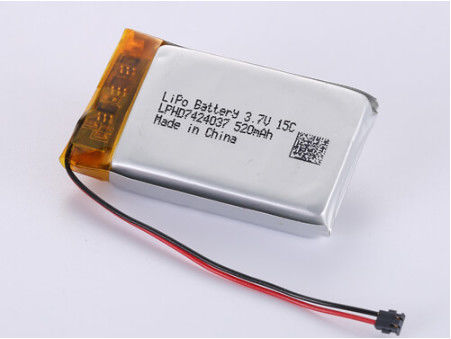 Uzun Sürekli Güçlü Gümüş Lityum Polimer Pil LPHD7424037 3.7V 520MAH PCB Koruması ile