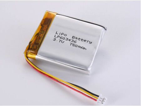 LP603436 3.7V 750 MAH Prismatik Lityum Polimer Pil Performans için Gümüş Kimya