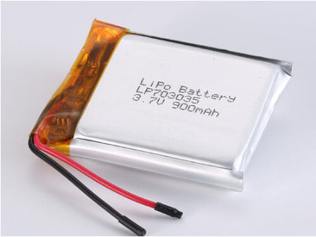 LP703035 3.7V 900MAH Lityum polimer pil korumalı devre ve boşaltma sıcaklığı ile -20 °C 60 °C