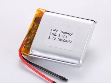 LP953743 3.7V 1500MAH lityum iyon batarya üreticileri Uzun Süren Lityum Polimer Şarj Edilebilir Batarya -20°C 60°C En iyi sonuçlar için A Sınıfı