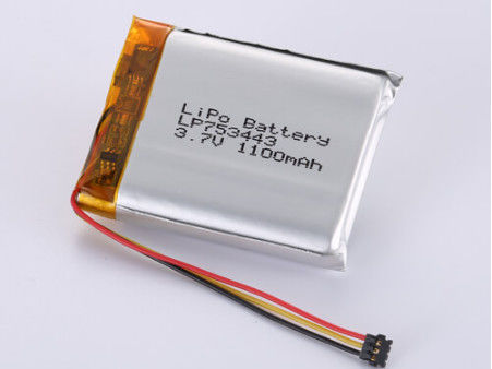 LP753443 3.7V 1100MAH li-ion batarya üreticileri Gümüş Yüksek Kapasiteli LiPo Paketi FCC Onaylanmış ve Sertifikalı