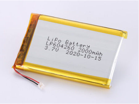 Kabul edilebilir OEM Lityum Polimer Pil 1 Yıllık raf ömrü ve LP604260 3.7V 2000MAH Li Ion Pil Üreticileri