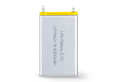 Kompakt ve taşınabilir Li-polimer hücreli pil 3.7V 6000MAH 500 döngü -20 ila 60 derece Selsüs boşaltma sıcaklığı