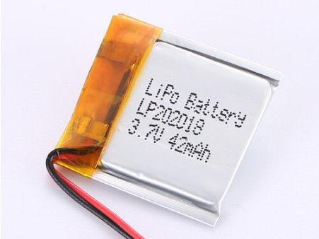 PCB Koruması ve Şarj Edilebilir Tasarımı LP202018 ile Endüstriyel Polimer Li-Ion Pil 3.7V 42MAH