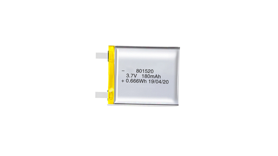 801520 3.7V 180MAH Yüksek Enerji Yoğunluğuna ve 300 Şarj Döngüsüne Sahip Lityum Polimer Piller